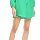 Vestido estampado com cordão Maison Jules para mulheres, verde brilhante, tamanho médio