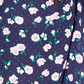 Blusa feminina Maison Jules com estampa floral e botões nas costas, azul-marinho, tamanho grande
