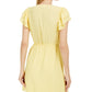 Vestido feminino Maison Jules estampado com cordão na cintura, tamanho médio, amarelo