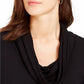 Blusa feminina Charter Club com decote careca, preta, tamanho grande