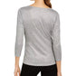 INC International Concepts Top feminino Criss Cross Shine prateado, tamanho médio