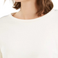 Moletom listrado feminino Bar III Shine, branco, tamanho X-G