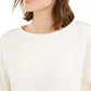 Moletom listrado feminino Bar III Shine, branco, tamanho XX-G
