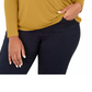INC International Concepts Top feminino plus size com sobrepeliz frontal laranja brilhante tamanho 1X