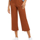 Calça cropped feminina estilo &amp; co, perna larga, marrom médio, tamanho 10