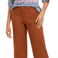 Calça cropped feminina estilo &amp; co, perna larga, marrom médio, tamanho 10