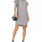 Vestido de camisa feminino estilo &amp; co, de cambraia, alto e baixo, cinza, tamanho grande
