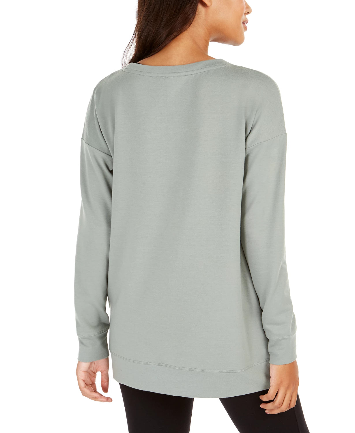 Blusa feminina Ideology French Terry Tulip Hem Verde Tamanho X-S