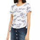 Blusa feminina com estampa toile e franzidos laterais, branca, tamanho grande, da INC International Concepts