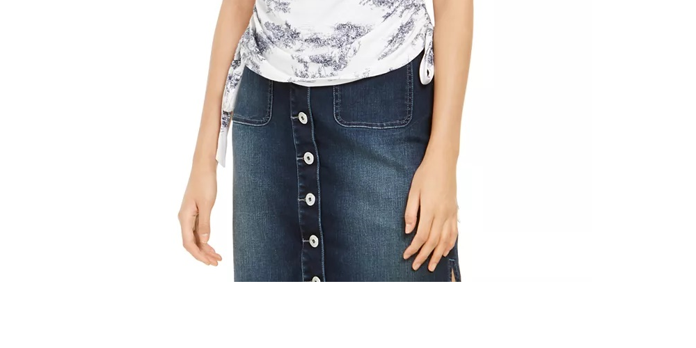 Blusa feminina com estampa toile e franzidos laterais, branca, tamanho grande, da INC International Concepts