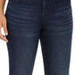 Jeans feminino estilo &amp; co moderno reto cintura média azul tamanho 6