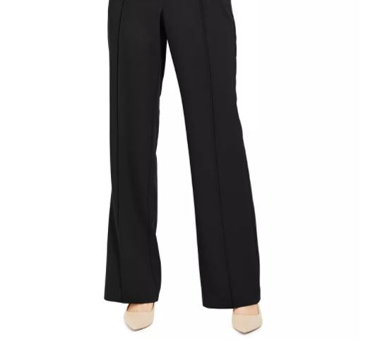 Calças Alfani Femininas Pintuck Tummy Control Pretas Tamanho 4 Petite