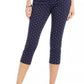 Calça jeans capri feminina com estampa de bolinhas Bristol Tummy Control, azul, tamanho 10, da Charter Club