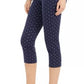 Calça jeans capri feminina com estampa de bolinhas Bristol Tummy Control, azul, tamanho 10, da Charter Club