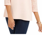 Blusa de algodão com mangas ilhós feminina Style &amp; Co, branca, tamanho grande