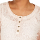Top Henley de renda feminino Style &amp; Co, branco, tamanho grande