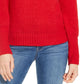 Suéter feminino de manga bufante Style &amp; Co, vermelho escuro, tamanho X-G