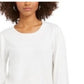 Blusa feminina estilo &amp; co com mangas compridas, branca, tamanho pequeno