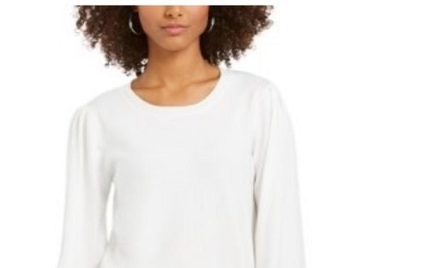 Blusa feminina estilo &amp; co com mangas compridas, branca, tamanho pequeno