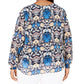 Blusa feminina plus size com botões e estampa floral, azul-turquesa, tamanho 2X, da INC International Concepts