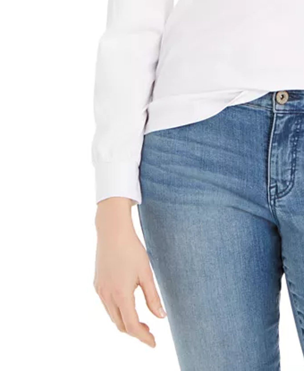 Charter Club Supima Puff Sleeve Top Feminino Branco Tamanho P