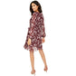 Vestido feminino com babados e estampa floral INC International Concepts, tamanho 16, vinho