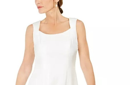 Vestido justo com decote quadrado feminino Kasper, tamanho natural 12