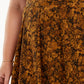 Saia midi plissada com estampa de cobra da Bar III para mulheres, tamanho médio, amarelo, 2X