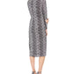 Vestido midi com bainha e estampa de cobra da INC International Concepts, cinza, tamanho 6