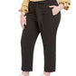 Calça feminina Bar III Trendy Plus listrada com cintura amarrada, tamanho 20W, carvão