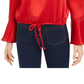 Blusa com babados e bainha amarrada BCX Junior, azul, tamanho grande