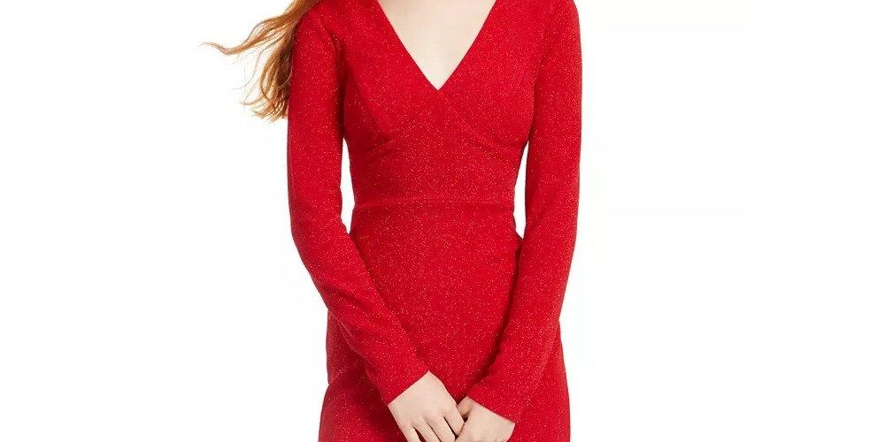 Vestido infantil com glitter nas costas abertas, tamanho 9, vermelho, da City Studios