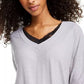 Blusa Self Esteem Juniors com acabamento em renda, cinza, tamanho grande