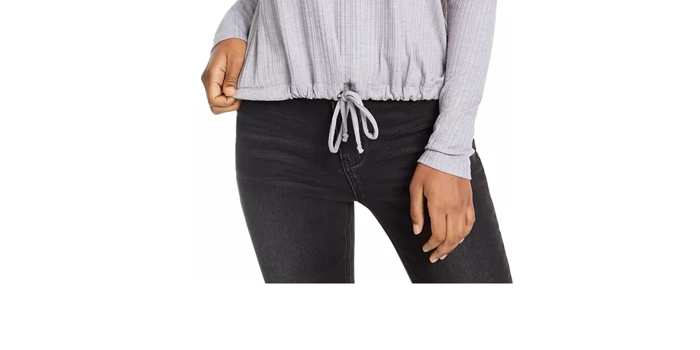 Blusa Self Esteem Juniors com acabamento em renda, cinza, tamanho grande
