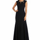 Vestido de festa feminino R &amp; M Richards estilo sereia com decote em V, preto, tamanho 8