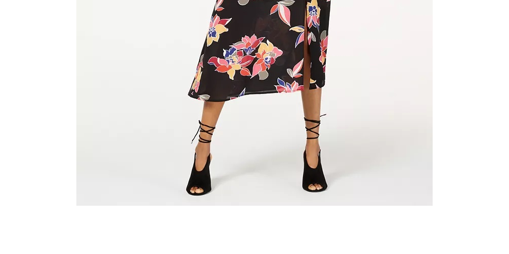 Vestido midi falso cruzado Trixxi Junior, preto, tamanho extrapequeno