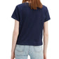 Camiseta Levi's Feminina de Algodão com Logotipo Arco-Íris e Estampa Azul Marinho, Tamanho P