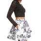 Vestido infantil City Studios com 2 peças, renda e estampa floral, preto, tamanho 1