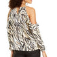 Blusa feminina Thalia Sodi estampada com ombros descobertos, branca, tamanho extragrande