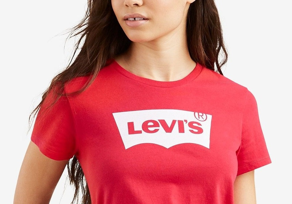 Camiseta Levi's Feminina Plus Size Trendy The Perfect Logo-Graphic Vermelha Tamanho 2X