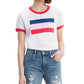 Camiseta Levi's Feminina Cotton Logo Ringer Branca Tamanho X-G