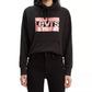 Moletom com capuz feminino Levi's com estampa de logotipo metálico, preto, tamanho médio