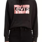Moletom com capuz feminino Levi's com estampa de logotipo metálico, preto, tamanho médio