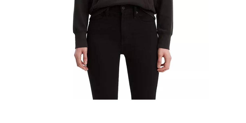 Moletom com capuz feminino Levi's com estampa de logotipo metálico, preto, tamanho médio