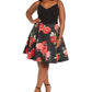 Vestido de malha floral plus size da B Darlin feminino, preto, tamanho 20