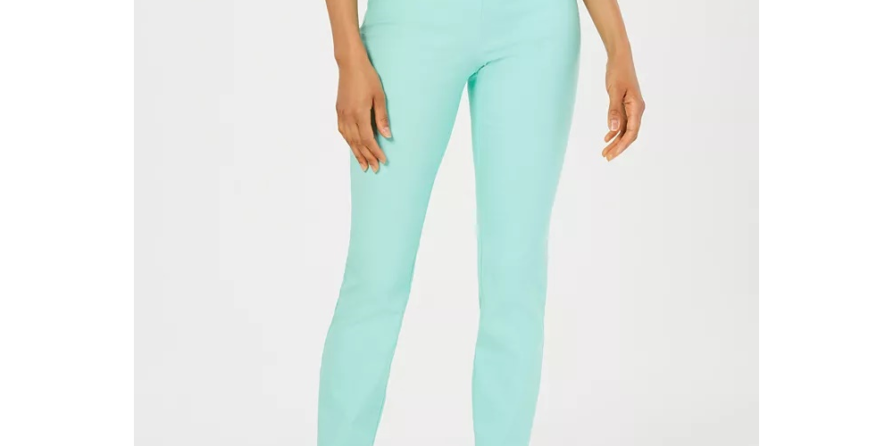 Calça feminina Charter Club Petite Cambridge Tummy-Control Slim-Leg Azul Brilhante Tamanho 18X4.5