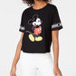 Camiseta com estampa gráfica do Mickey Mouse da Disney Juniors, preta, tamanho extragrande