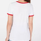 Camiseta com estampa de listras arco-íris Love Tribe Juniors, tamanho grande, branca