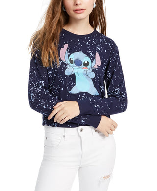 Blusa com estampa gráfica Stitch da Disney Junior, tamanho P, azul