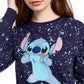 Blusa com estampa gráfica Stitch da Disney Junior, tamanho P, azul